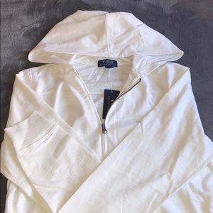 Girls kids cream zip-up sweater